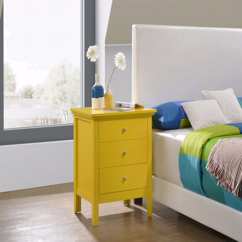 Table de chevet Basic, Jaune