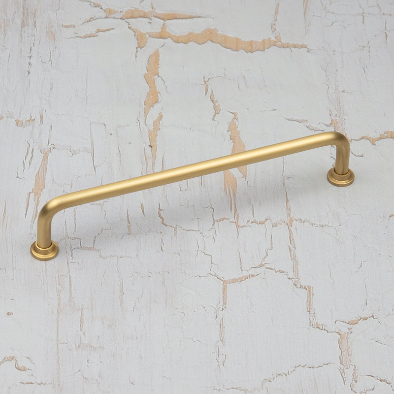 Satin Brass Slim Pipe Handles, 160mm