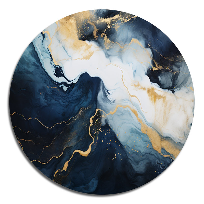 Donovan - Décoration murale abstraite ronde en métal, H 16 po x l 16 po