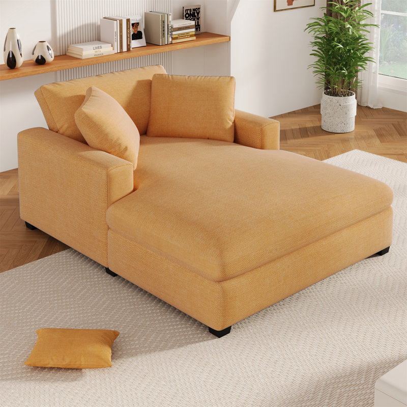 Méridienne surdimensionnée de 53,5 po x 70,9 po Mirod, Jaune