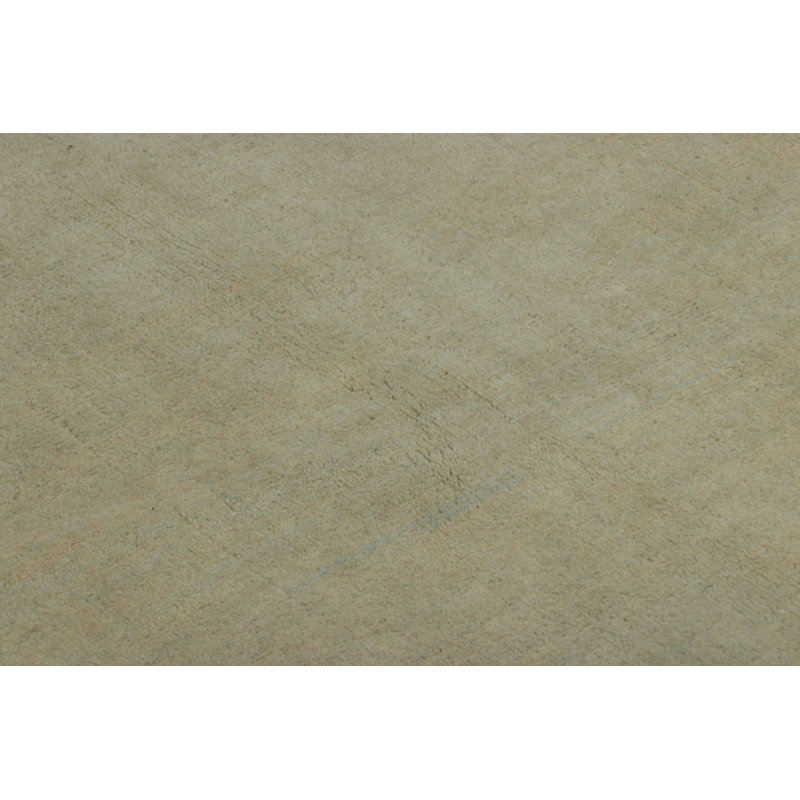 Rug & Kilim’S Contemporary Textural Solid Rug In Green, Blue & Cream With Striae