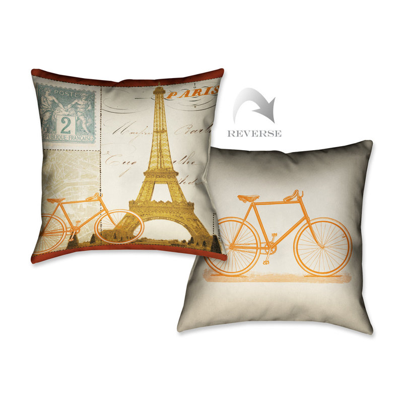 Postcard From Paris Throw Pillow