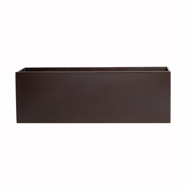 Cogburn Belmont Rectangle Planter Box, 12" H x 36" W x 12" D, Brown