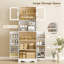 Armoire de cuisine, huche de cuisine avec 8 tablettes de porte, blanc