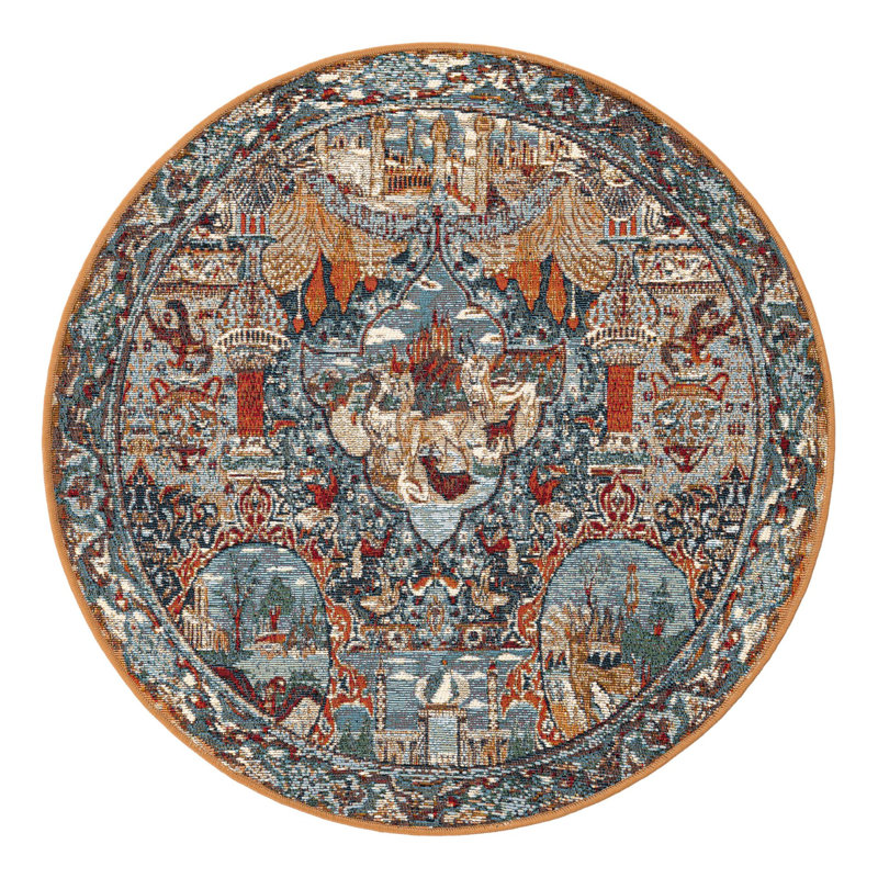 Tapis d'extérieur traditionnel, Rond 3 pi 3 po