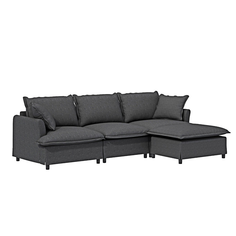 Canapé modulaire rembourré modulaire avec repose-pieds
