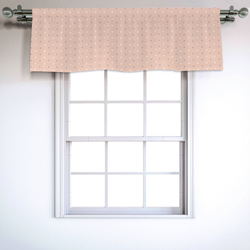 Sateen Polka Dots Ruffled Window Valance