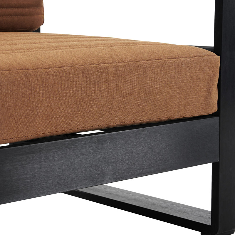 Fauteuil club - structure en aluminium léger, rembourrage d'eau, siège à lattes - coussins, conception gracieuse, profondeur de 31,26 po