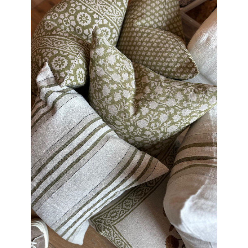 Hedgerow Pillow Cover - 22" x 22", Green Floral