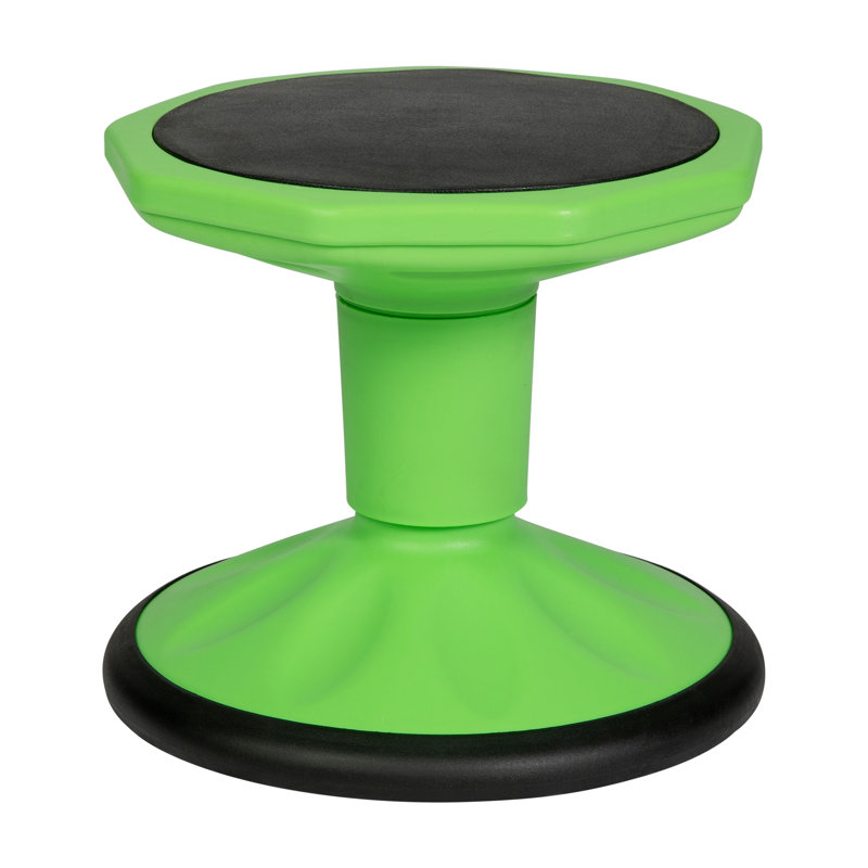 Commercial Fixed Height Collaborative Wobble Stool, 12" H x 12.75" W x 12.75" D, Green