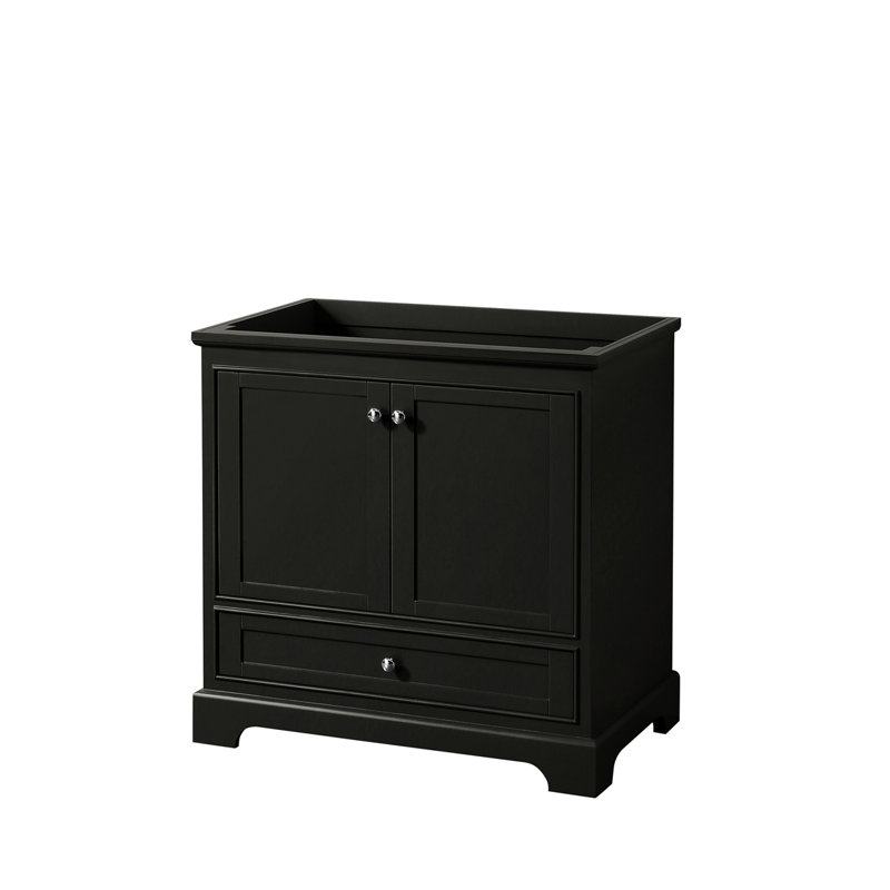 Deborah 35" Dark Espresso Single Bathroom Vanity Base with Chrome Trim