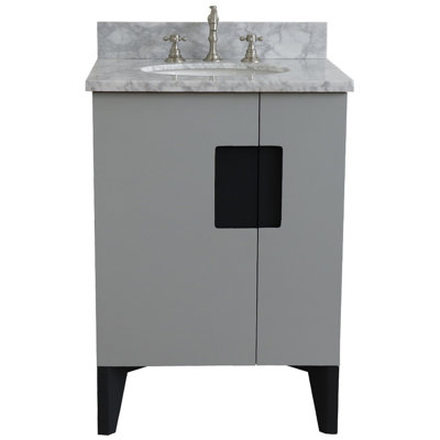 Pana 25'' Single Bathroom Vanity with Carrara Marble Top