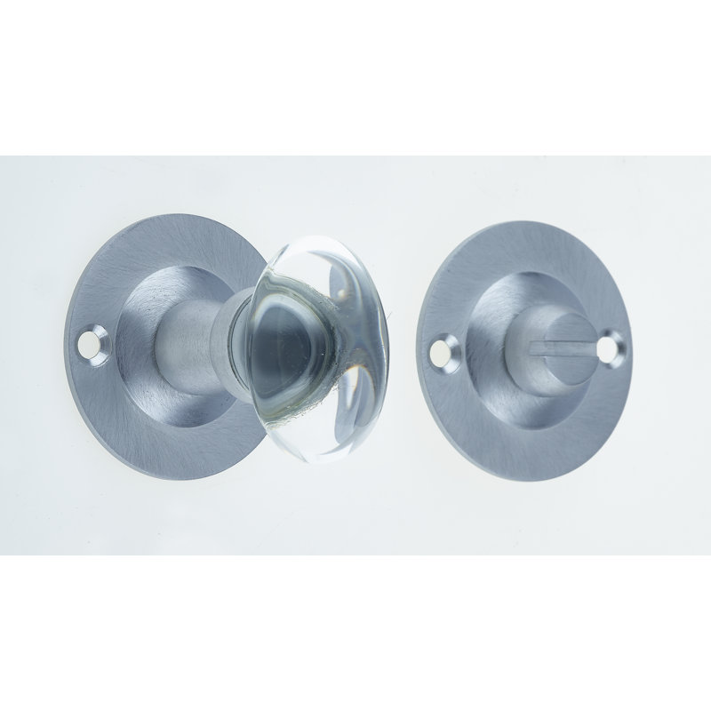 SC Oval Glass Turn & Release, Satin Chrome