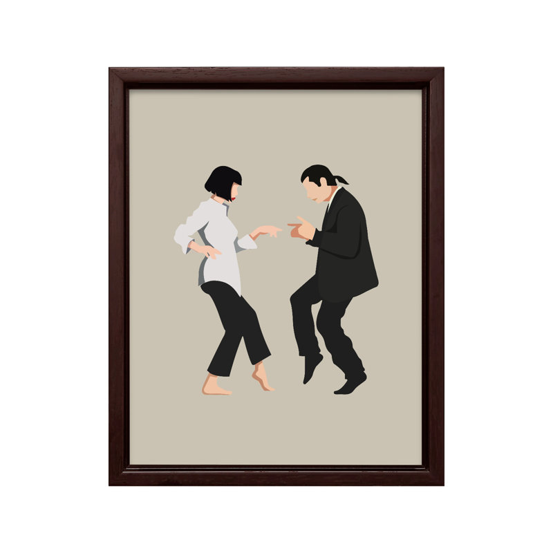 Pulp Fiction Twist Dance No2, Canvas, 24"H x 32"W, Brown Framed