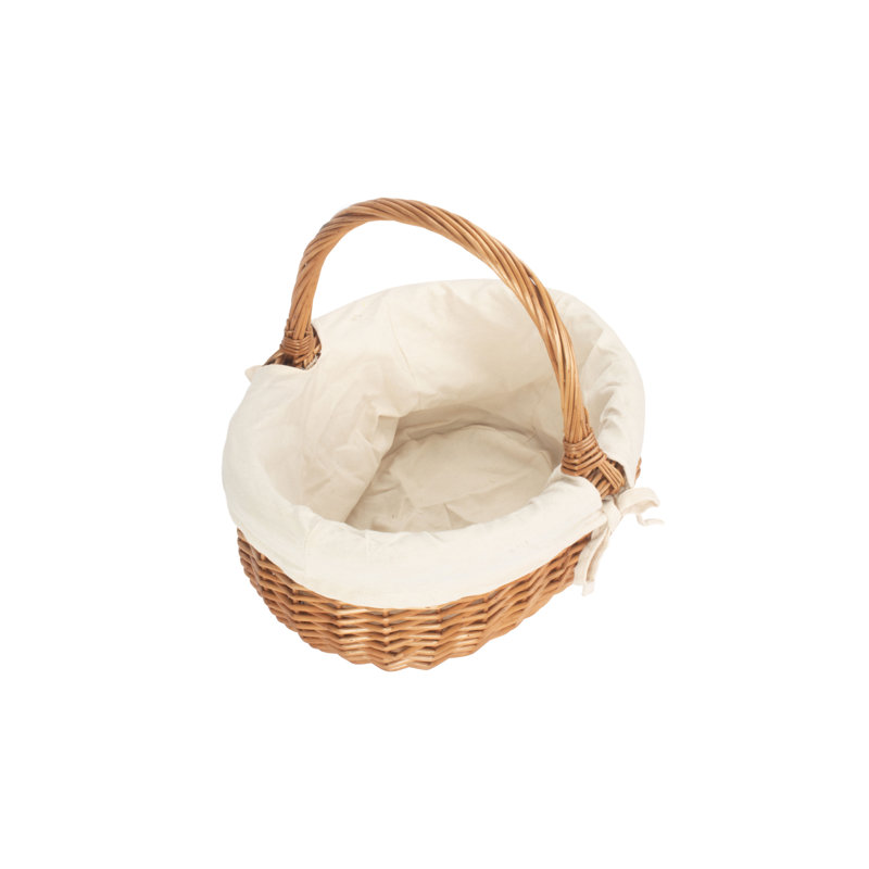 Wicker Lined Shopper Basket, 38cm H x 38cm W x 33cm D, Brown