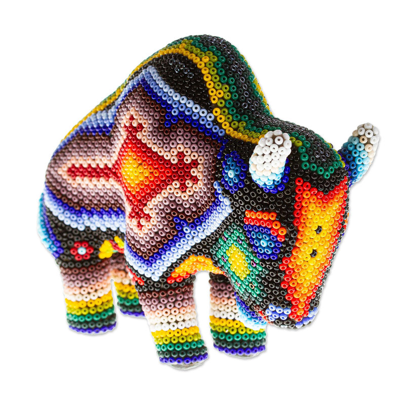 Figurine ilee noble bison huichol