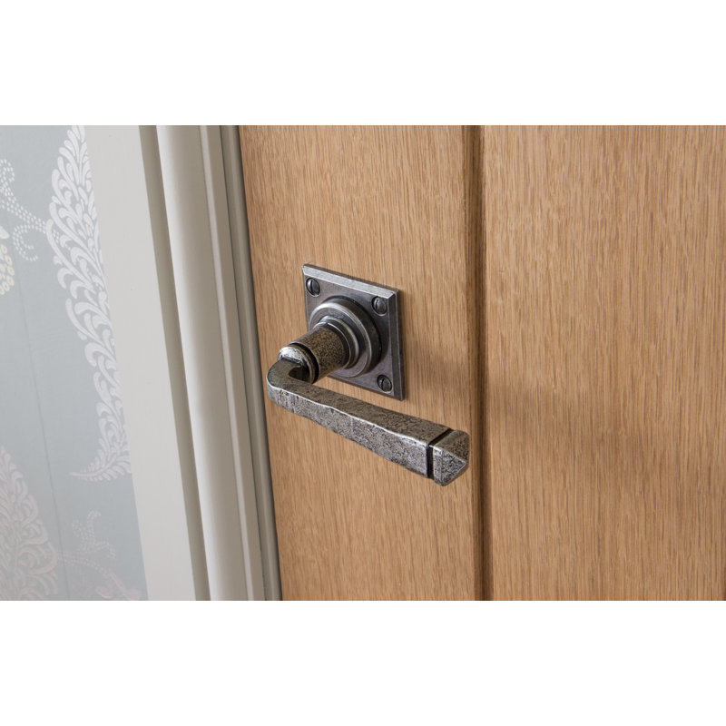 Avon Latch Door Handle, Pewter Patina