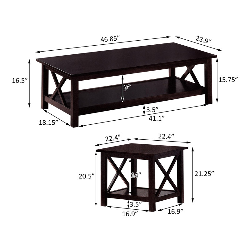 Ensemble de tables basses 3 pièces Izona
