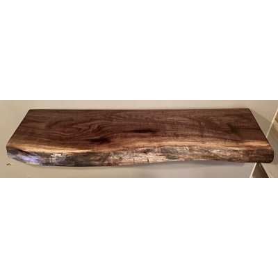 Walnut Floating Shelf with Live Edge