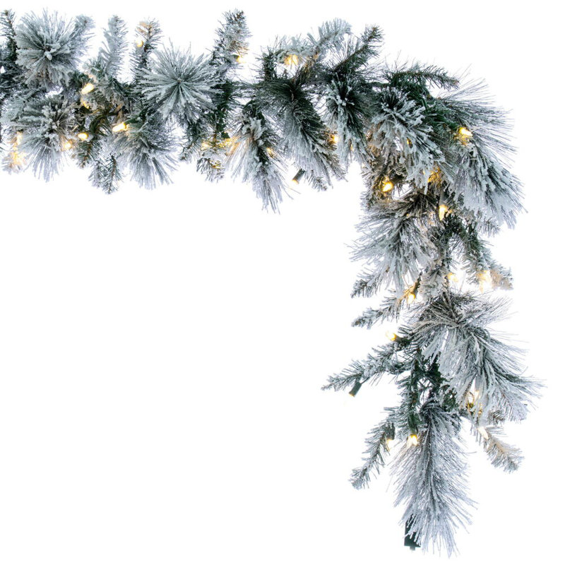 108 " Pre-Lit Mixed Greenery Garland