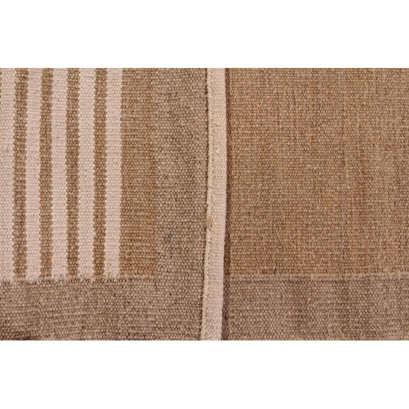 Scandinavian Hand Knotted Wool Geometric Area Rug, Rectangle 10' x 14'