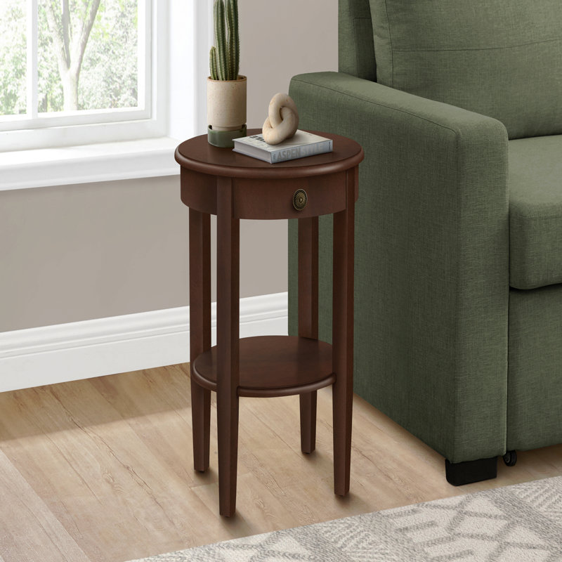 Table d'appoint, 2 niveaux, table de bout, table d'appoint, ronde, table de chevet, lampe, placage, transitionnel