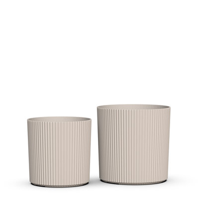 Byron Ribbed Round Planter - Set of 2 (12in & 14in)