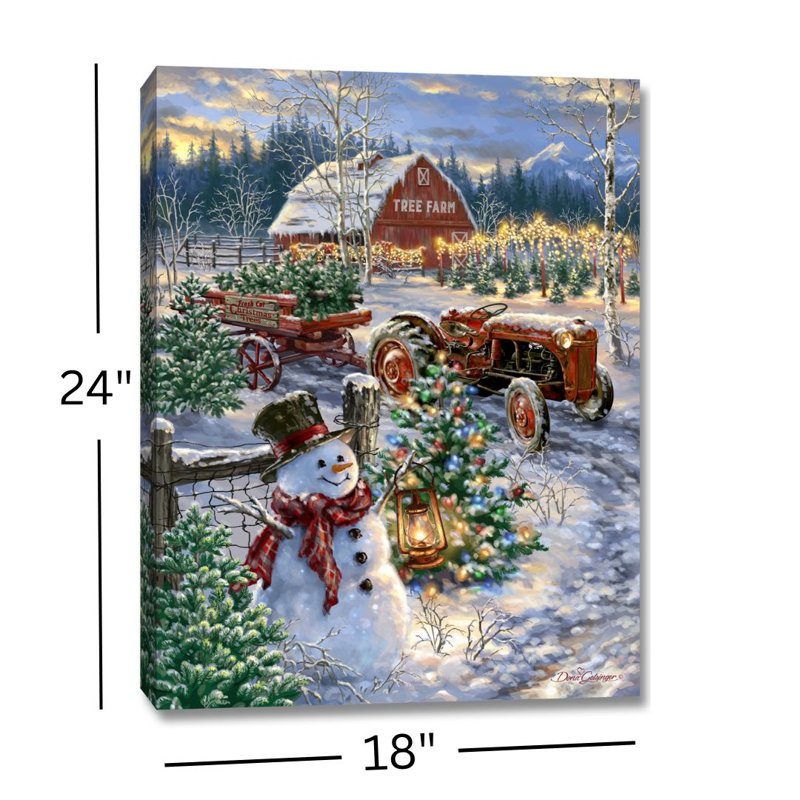 «Christmas Tree Farm» 18 x 24 entièrement imprimée à DEL ColorChange