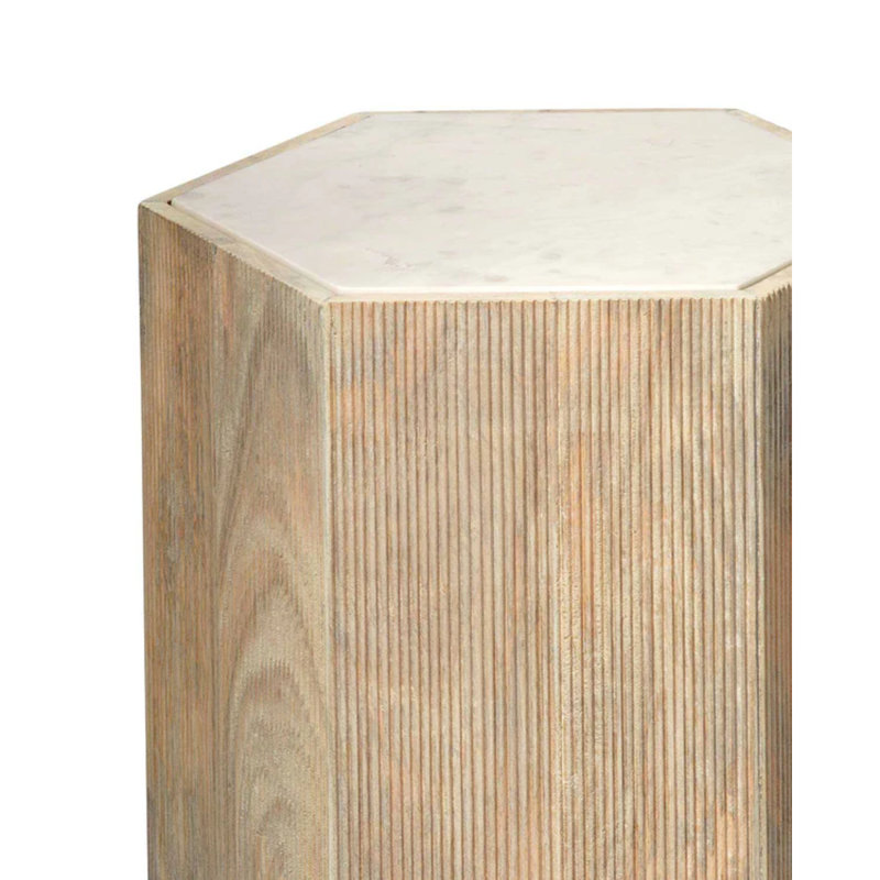 Tiney Marble End Table, 14" H x 20" W x 17" D