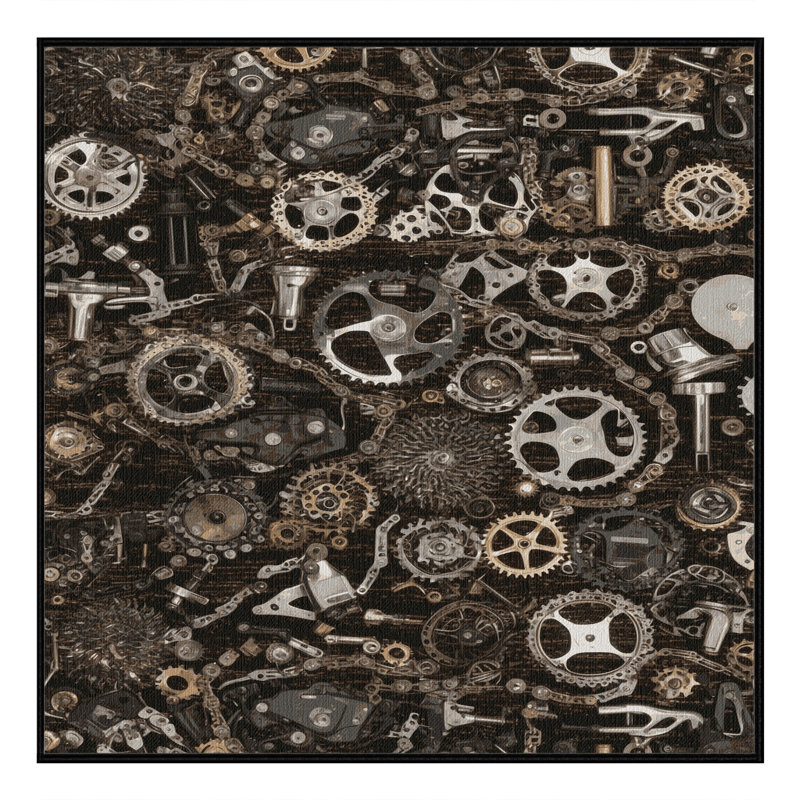 Machine Washable Transportation Brown Area Rug, Square 6'