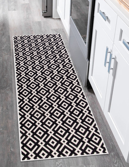 Tapis de cuisine antidérapant Dontrez, Noir