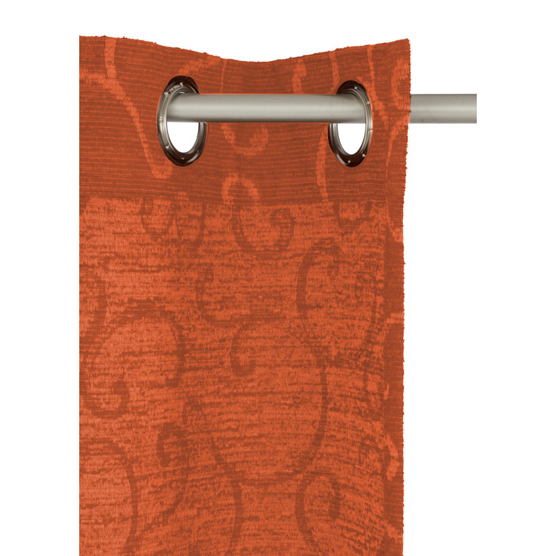 Siglerville Eyelet Curtain Single Panel, opaque, 132 W x 175 D cm, Terra
