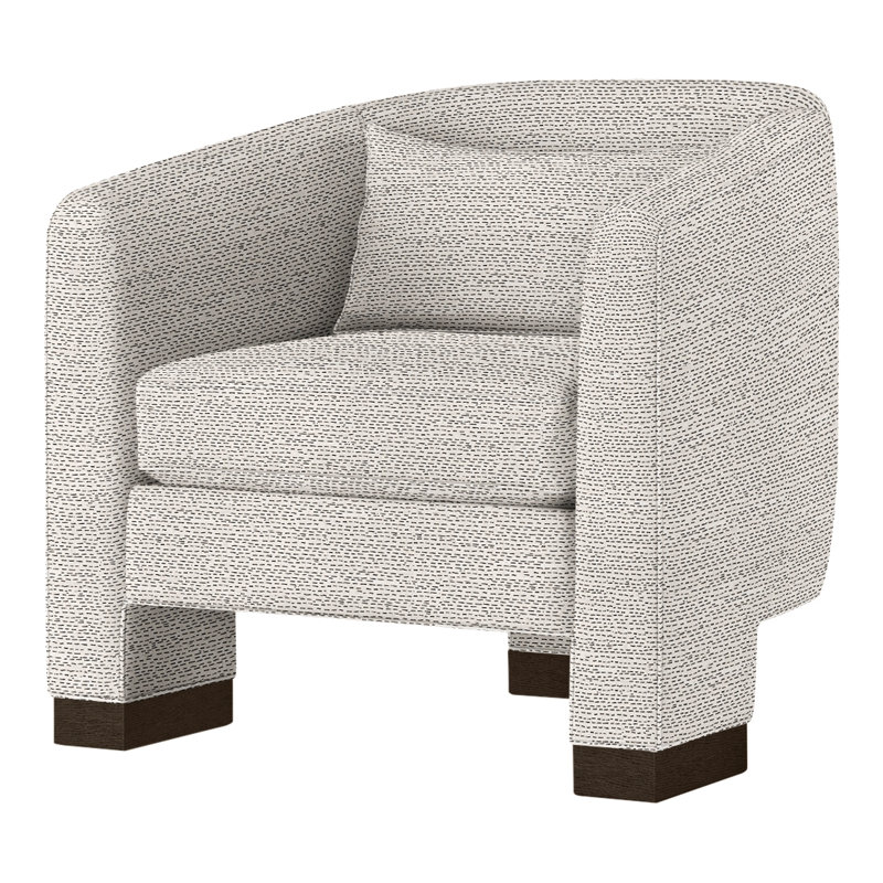 Admiral Slipcovered Barrel Chair, Perigold Arigato Balsamic, Expresso