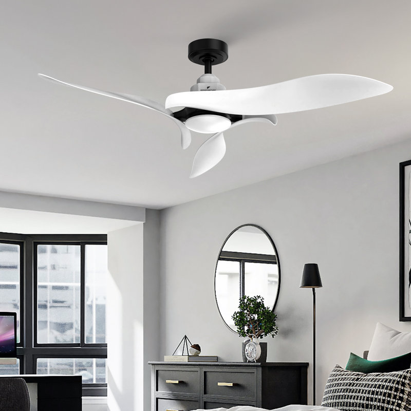 54" 3 - Blade Ceiling Fan With LED Lights And Remote Control Included