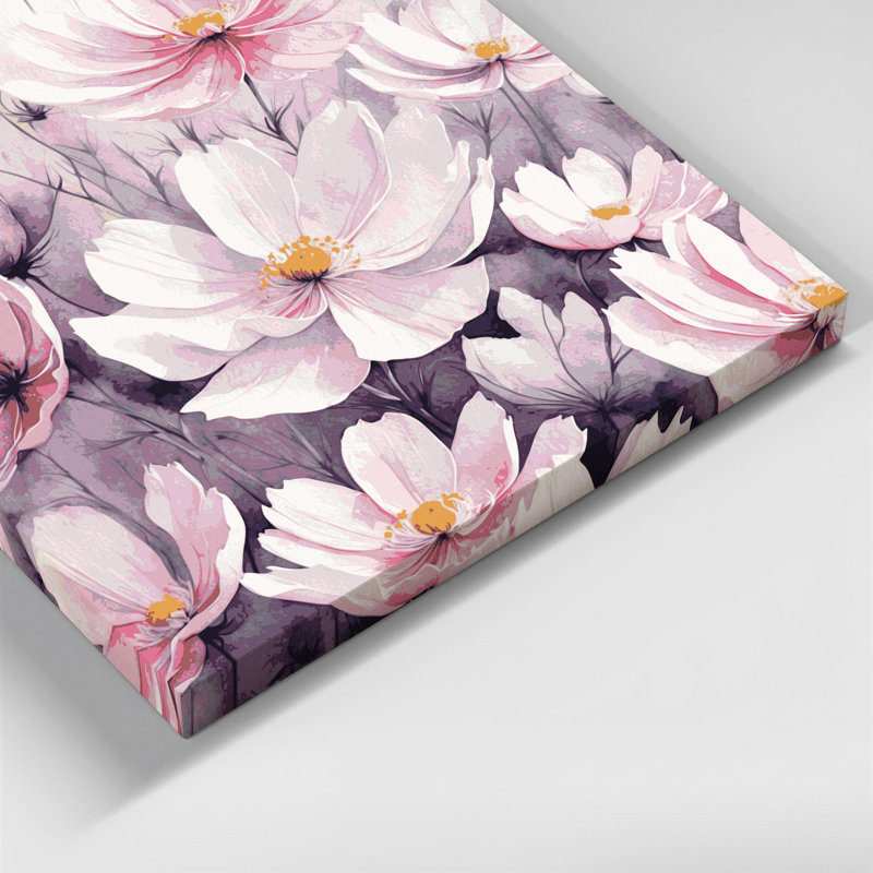 "Watercolor Botanical 20", art mural sur toile grise, H 16 po x l 16 po