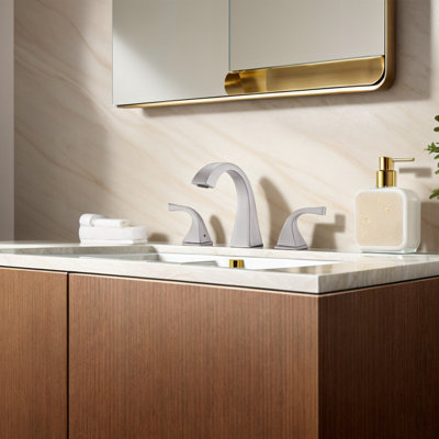 2-handle Bathroom Faucet with Drain Assembly