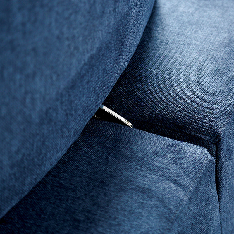 Fauteuil sans accoudoir extensible de 37 po Aukeem, Chenille bleu
