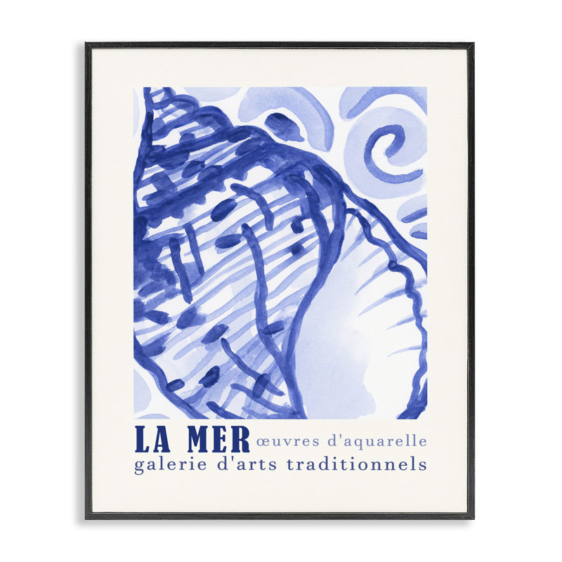  «Blue Seashell Gallery Show», estampe numérique de June Erica Vess, Giclée encadrée noir minuit, H 30 po x l 24 po