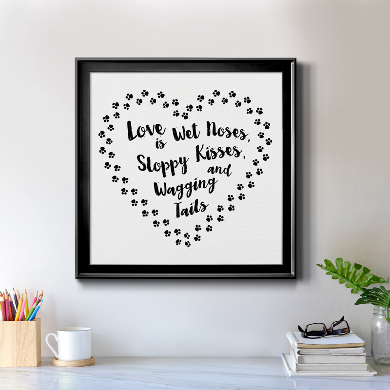 «Love Is», art textuel sur toile, Cadre noir, H 17,5 po x l 17,5 po x P 1,5 po