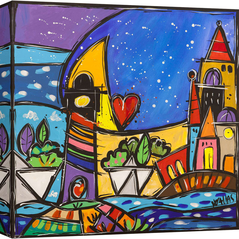 Against The Moon by Wallas - Wrapped Canvas Print, 50cm H x 50cm W x 4cm D