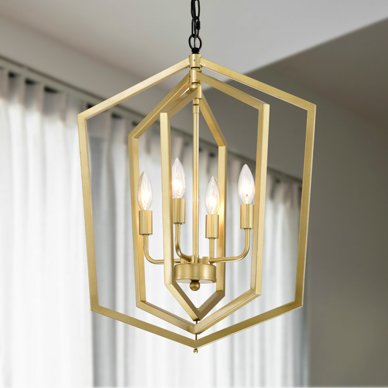 Farmhouse Kitchen Chandeliers, Vintage Rustic Cage Light Fixture Adjustable Height  Chandeliers For Dining Room Hallway Foyer Entryway (E12 Bulbs Not Included)