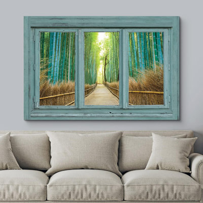 Window Scene " Window View Of Japanese Bamboo Forest Path Nature Pictures Rustic Landscape Vibrant "