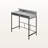 Stacey Gray Finish Computer Desk With Hutch & Black Metal Leg, 47.23" H X 47.04" W X 23.57" D-1427713808