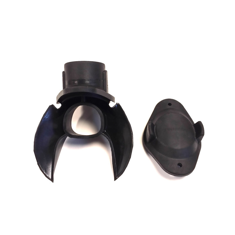 Black Plastic Round Rain Barrel Diverter Kit
