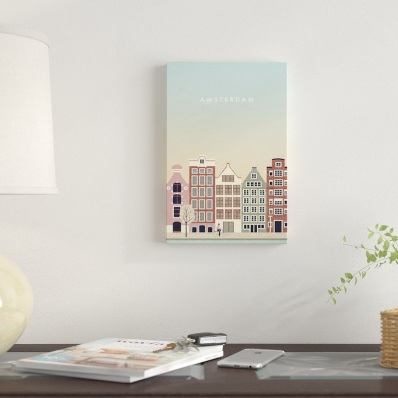 « amsterdam », impression sur toile, H 40 po x l 26 po x P 1,5 po, Pas de tapis, Toile tendue