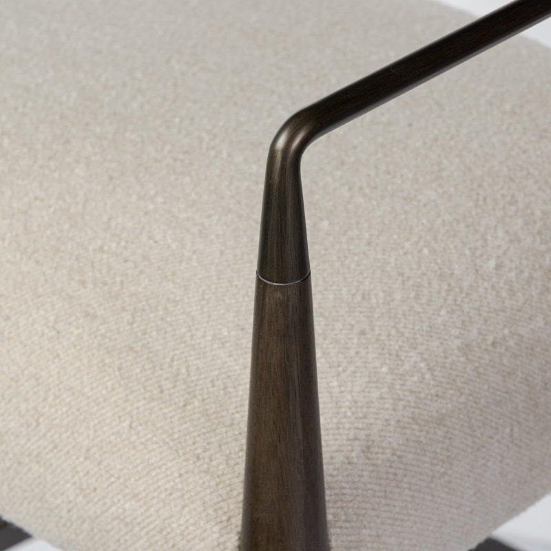 Waldon Stool, Charter Oatmeal/Polyester Blend, Counter Stool (27.68" Seat Height), Sierra Brown/Aged Bronze