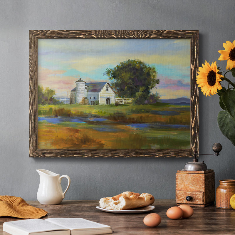 «Down By The Barn», reproduction d'art sur toile, Noyer, H 28 po x l 42 po x P 1,5 po