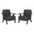 Outdoor Aluminum 2-piece Armchair Sofa Set with Durable All-weather Thick Cushions-Gray-902008873