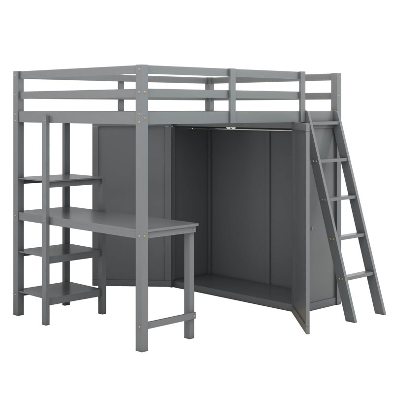 Lit mezzanine avec armoire et bureau Hammersley