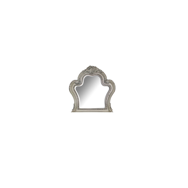Abilynn Curved Wall Mirror, Vintage Bone White